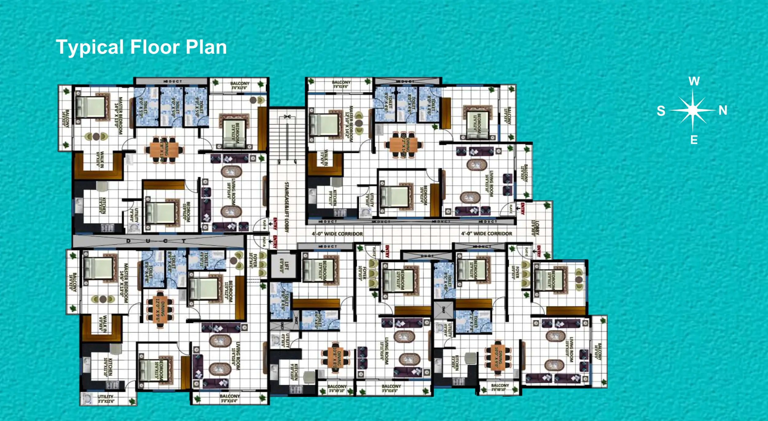 Sabarmati Enclave Typical Floor Plan
