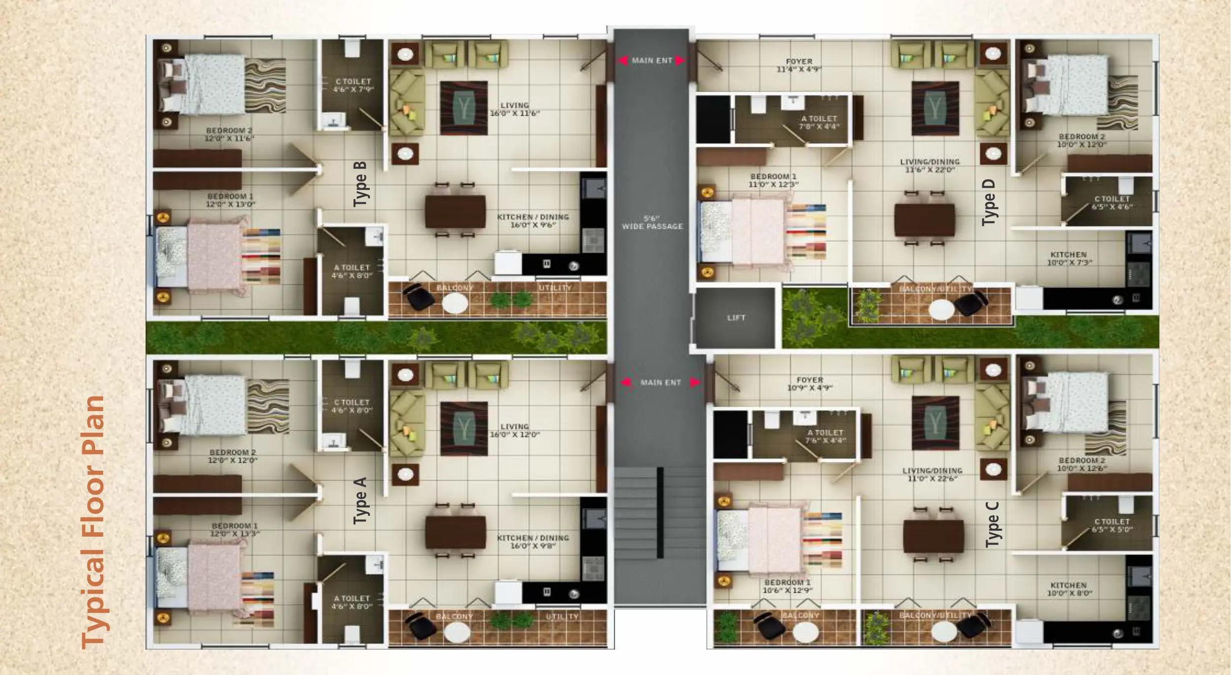 Sarayu Enclave Typical Floor Plan