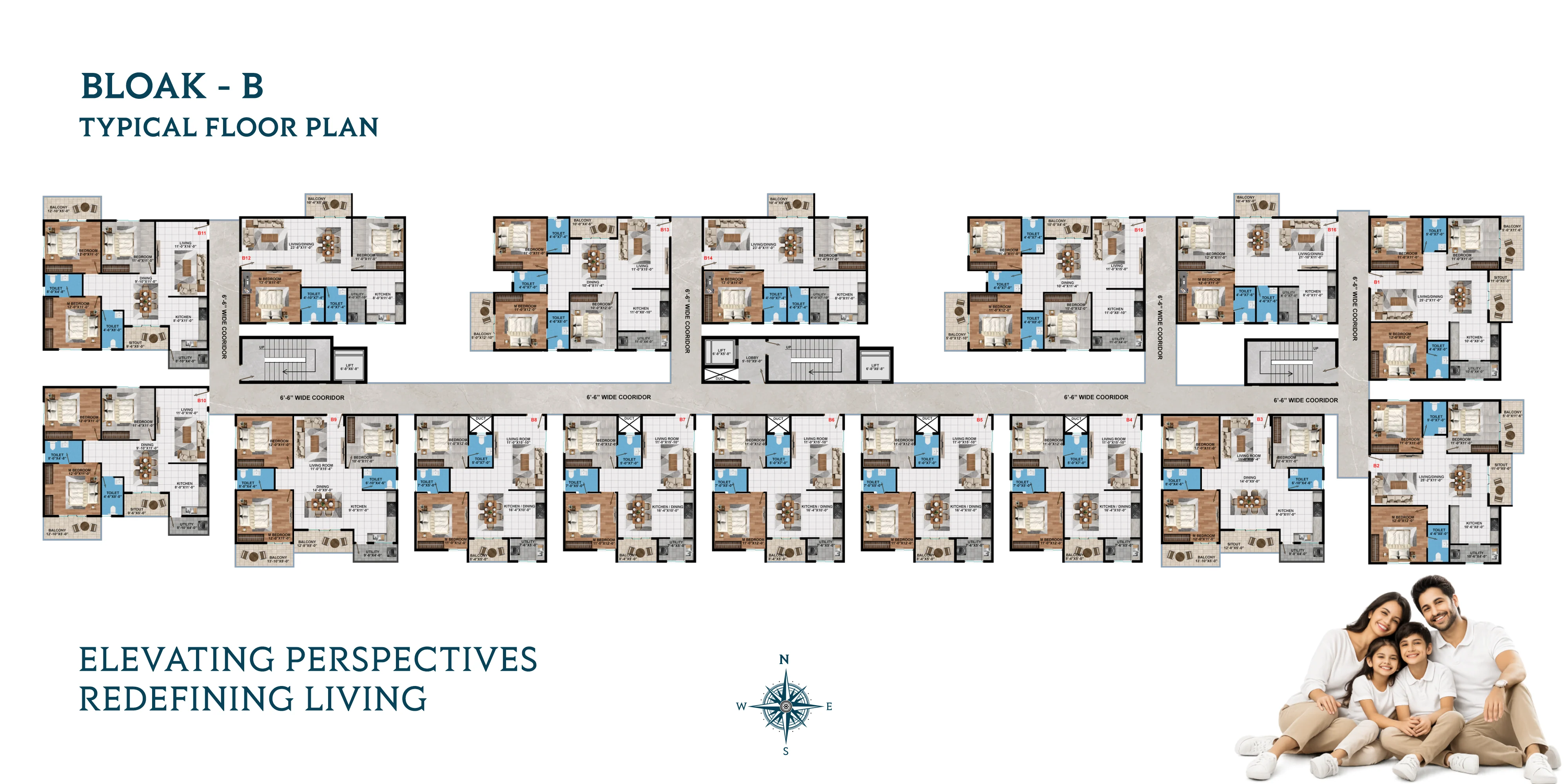 Samudra Sherwood Block B Typical Floor Plan